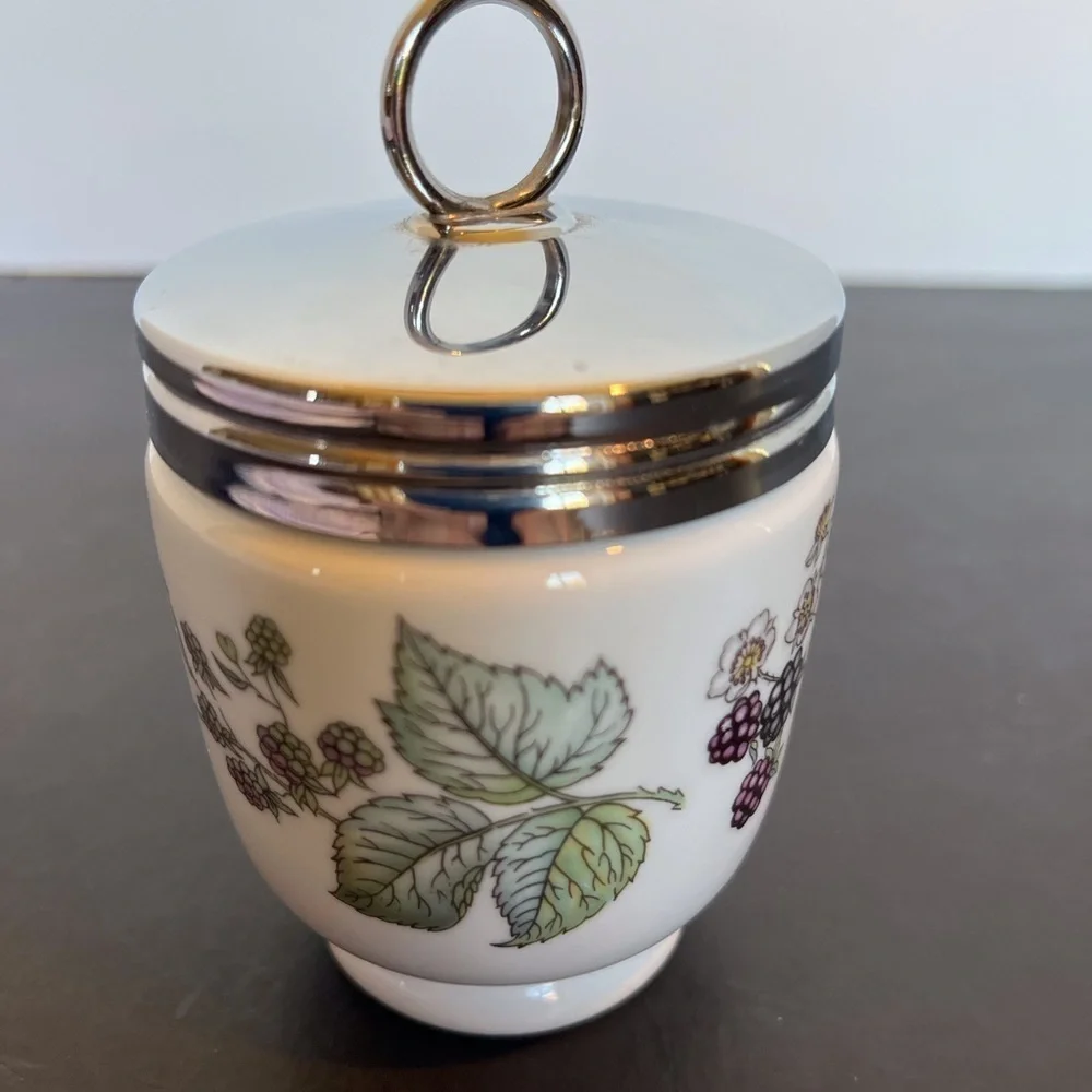 Royal Worcester Large Double Egg Coddler with timeless Blackberry Pattern